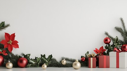 3d rendering of minimal festive layout with white background