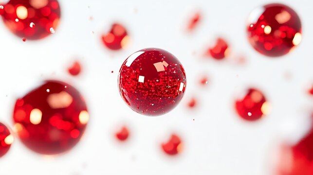 Floating festive baubles in bright white background 3d style