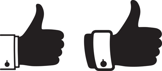 Two Black Thumbs Up Icons with Cuffs like approval