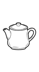 Obraz premium Classic Teapot Illustration Ready for Tea Service, Representing Hospitality and Warmth in a Kitchen Setting, Ideal for Culinary Projects, Cafes, or Branding Materials, Emphasizing Simplicity and Comfo