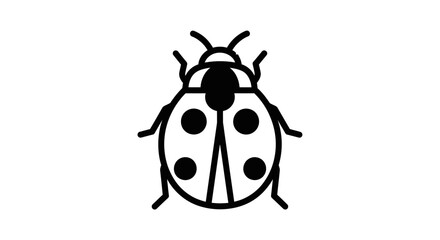 Obraz premium A stylized line drawing of a ladybug with spots on its shell.