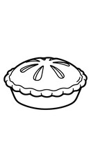 Delicious Homemade Pie Baking on a Sunny Kitchen Countertop, Ready for Thanksgiving Dinner Celebration, Representing Comfort Food & Family Traditions for Autumn Holiday Baking Projects, Simple Line Ar