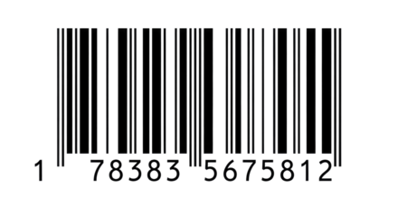 Barcode with numbers transparent background cutout png