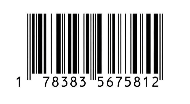 Barcode with numbers transparent background cutout png