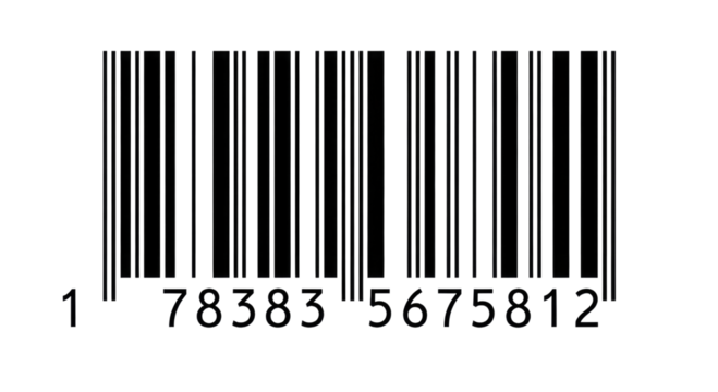 Barcode with numbers transparent background cutout png
