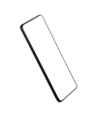 Smartphone on transparent background with transparent screen on white isolated background with clipping path. Element for design., smartphone mockup.