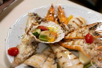 grilled fish seafood platter
