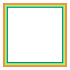 Creative dual-tone square frame PNG with green and orange gradient blend, transparent background, perfect for playful, tropical, or summer-inspired design templates.