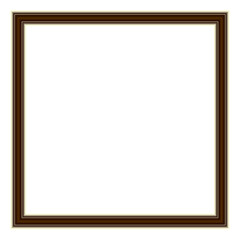 Obraz premium Classic dark brown square frame PNG with smooth gradient border, transparent background, perfect for vintage, rustic, or traditional photo frame digital templates.