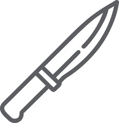 Vector line icon of a silver knife