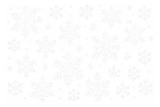 White snowflakes falling on a transparent background creating a winter christmas and new year holiday season pattern