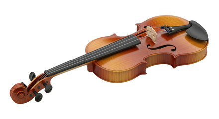 Fototapeta premium Violin with bow transparent background cutout png
