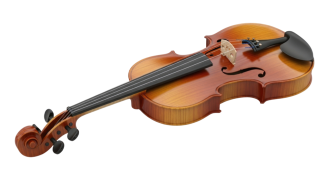 Violin with bow transparent background cutout png