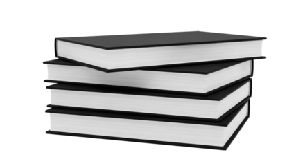 Stack of books transparent background cutout png