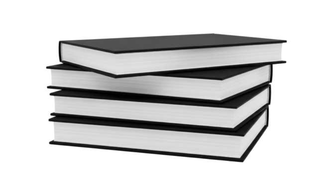Stack of books transparent background cutout png