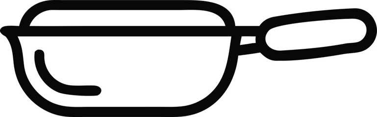 Fototapeta premium Outline icon of a pan, vector black line art