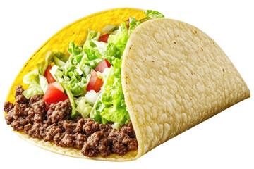 Delicious 3d taco icon with beef lettuce and tomato on a transparent background transparent background