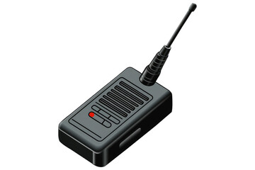 3d realistic walkie talkie icon with antenna isolated transparent background png for communication projects transparent background