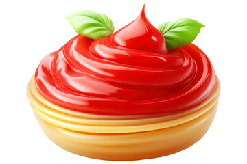 Delicious 3d spaghetti icon with rich tomato sauce and fresh basil on a transparent background transparent background