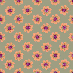 textile design with abstract flower pattern