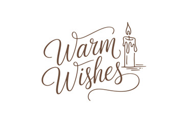 Warm wishes are conveyed with a lit candle and elegant calligraphy.