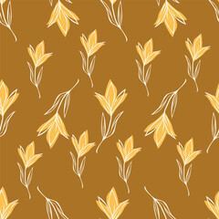 vector seamless pattern with leaves
