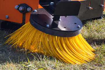 Part of sweeper using for cleaning surface in urban or countryside