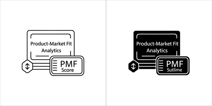 Product market fit analytics icon, pmf score