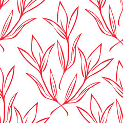 seamless pattern with red flowers