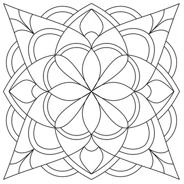 Grateful Abstract Floral Mandala Symbol for Branding, minimalist geometric moderm design ornament vector.