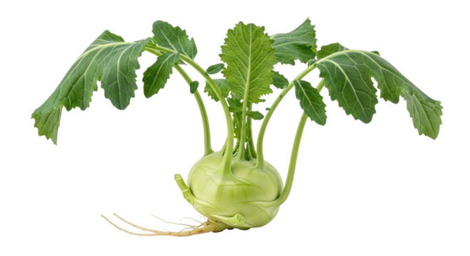 Kohlrabi vegetable transparent background cutout png