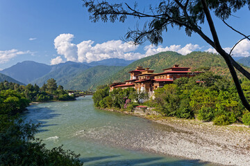 Punakha Dzong, an old fortress, now the administrative centre of Punakha 
