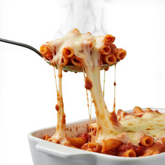 baked ziti isolated on transparent background