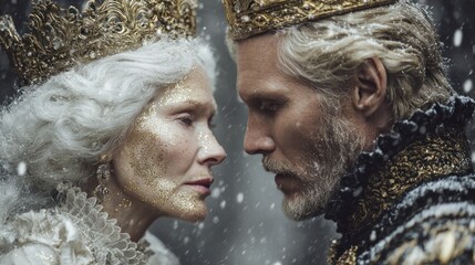 Royal Encounter - A Queen and King in a Moment of Reflection.