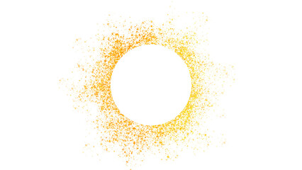 glowing gold sparkle shimmer flakes element on transparent circle shape for wedding festivals