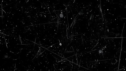 Untitled design - Grunge overlay texture featuring scratches and dust on a black background &mdash; a vintage, noisy grain effect that recreates the look of old film or aged photographs.