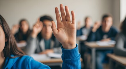 Students Raising Hands in Classroom Active Learning and Engagement in Education