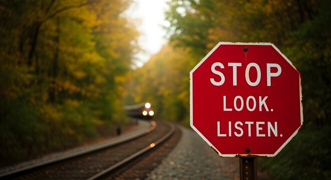 Railroad Crossing Safety Stop, Look, Listen - A Crucial Reminder for All Travelers