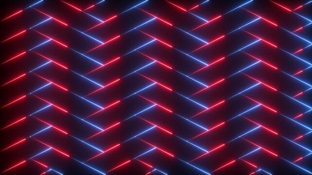 glowing neon herringbone pattern icon animation on black background. herringbone pattern icon for modern design. Random pattern icon animation.