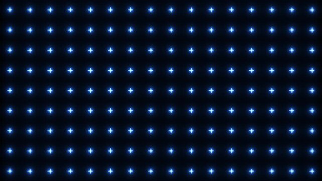glowing neon Plus geometric texture pattern. neon plus sign seamless loop. neon plus pattern sign background. abstract math icon for creative wallpaper design with cross for education or healthcare.