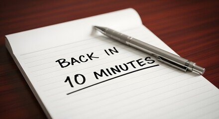 Fototapeta premium Back in 10 Minutes
