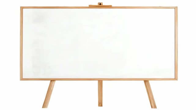 Blank whiteboard on wooden easel for office or classroom presentations