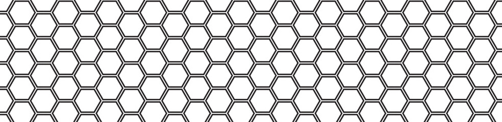 Honeycomb pattern with hexagon mesh texture bee comb grid. Black and white honey hexagonal cells seamless texture. geometric hive hexagonal honeycombs. Vector illustration.