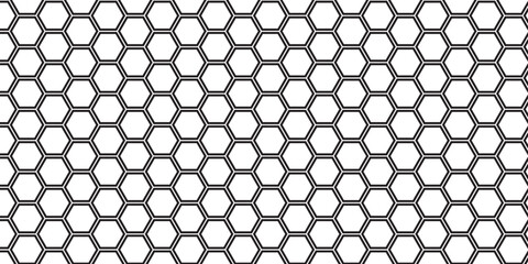 Hexagon mesh pattern, honeycomb geometric grid seamless vector illustration.