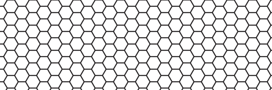 Seamless pattern of small, evenly spaced hexagons, forming a continuous honeycomb-like grid against a transparent background, perfect for a modern or technological aesthetic.