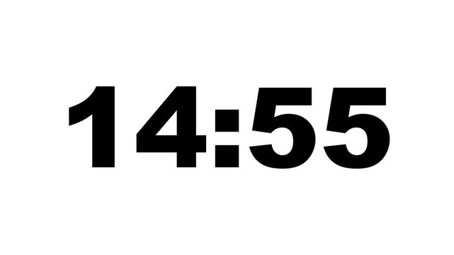 15 minute Countdown timer. 15 to 14 minute Countdown timer on white background. Countdown timer from 15 minute to 14 minute suitable for presentations, educational.