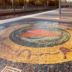 Mosaic Pattern at Train Platform	