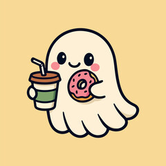 Funny cartoon skull character vector illustration icon with a happy smile design