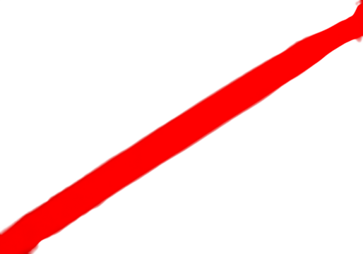 Red diagonal line isolated on transparent background