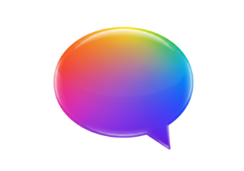 Colorful speech bubble isolated on transparent background for communication